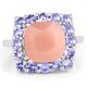 thumbnail image 3 of 6.70 Carat Genuine Peach Moonstone and Tanzanite .925 Sterling Silver Ring QJ Model, 3 of 3