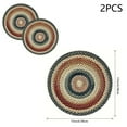 thumbnail image 3 of Set Of 2 Vintage Round Placemats For Kitchen And Dining, Size 38X38Cm, Heat-Resistant And Easy To Clean, Adds Rustic Charm To Tables, 3 of 6