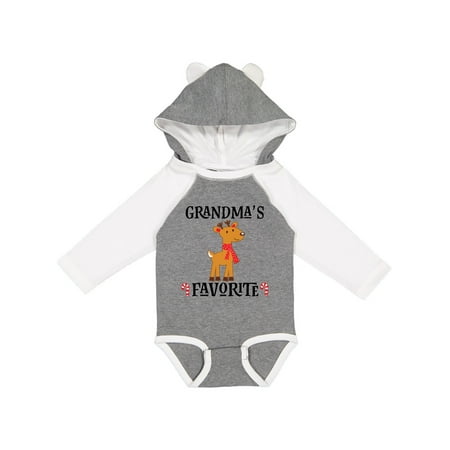 

Inktastic Grandmas Favorite Christmas Reindeer Gift Baby Boy or Baby Girl Long Sleeve Bodysuit