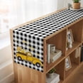 thumbnail image 6 of Yellow Truck Table Runner, Farmhouse Bee Daisy Black White Buffalo Plaid Washable Cotton Linen Table Runners 60 Inches Long, Dresser Scarf Runner for Coffee/TV Stands/Kitchen/Cabinets 13''x60'', 6 of 9