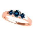 thumbnail image 1 of AoneJewelry 1/2 Carat Natural Blue Diamond Three Stone Ring In 14K Rose, White & Yellow Gold, 1 of 6