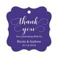 thumbnail image 1 of Darling Souvenir Custom Names Thank You For Celebrating With Us Wedding Hang Tags Personalized Party Tags-Purple Violet-100 Tags, 1 of 1