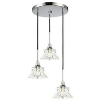 Woodbridge Lighting Christina 3-Light Transitional Metal Steel Pendant in Chrome