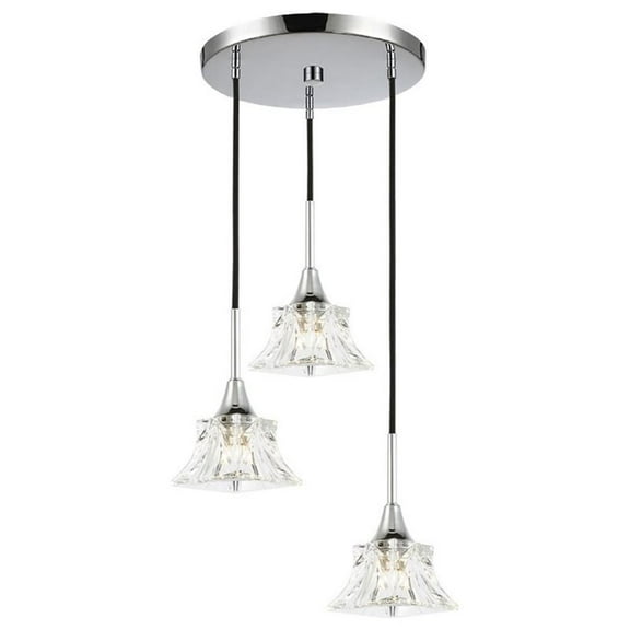 Woodbridge Lighting Christina 3-Light Transitional Metal Steel Pendant in Chrome