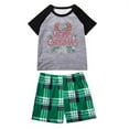 thumbnail image 2 of Mifsaly Matching Christmas Pajamas Set Cute Xmas Print Loose Pjs 2 Piece Short Sleeve Crewneck Pullover Sleepwear & Lounge Plaid Sleep Pants 2025 Holiday Festival Homewear, 2 of 5