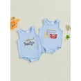 thumbnail image 3 of BemeyourBBs Newborn Baby Boy Summer Clothes Cute Infant Baby Boys Fishing Outfit Bubble Romper Overalls Sleeveless Shark Crab Embroidery Bodysuit Jumpsuit Playsuit, 3 of 9