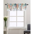 thumbnail image 5 of Kitchen Curtain Valances for Windows,Summer Watercolor Ocean Coral Rod Pocket Small Valance Marine Life Starfish Seaweed Short Window Treatment for Bedroom Bathroom Living Room,54"x18", 5 of 9