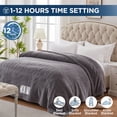 thumbnail image 4 of Westinghouse Electric Blankets Heated Throw Soft Cozy Sherpa Heating Blanket, 10 Heat Settings &1- 12 Hours Time Setting, Dark Grey Printing 84x90in,DARK GREY, 4 of 9