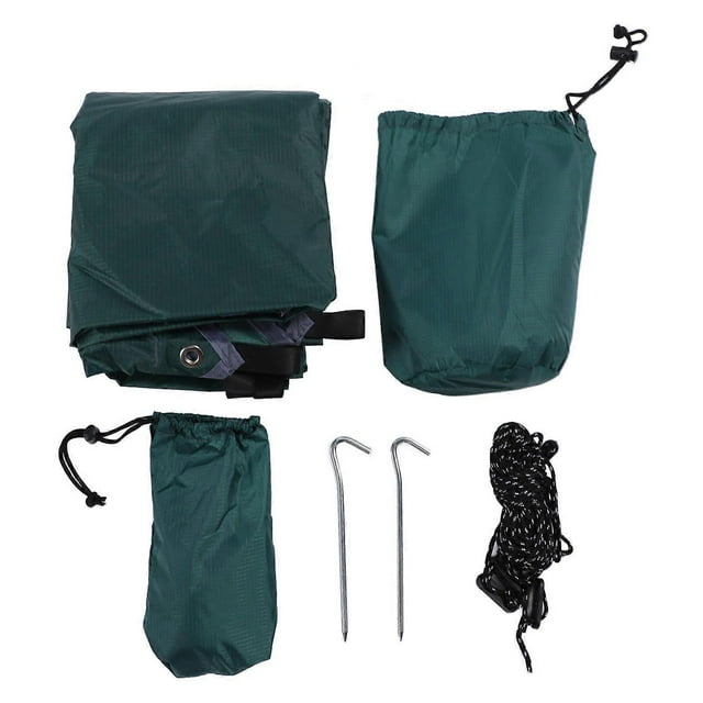 Multifunctional Camping Awning, Quadrangular, Sun Protection, Waterproof Tent, Outdoor Hammock, Tent for Camping, Beach, Dark Green