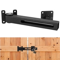 VANROUG Flip Gate Latch Lock with Padlock Hole, Safety Door Bolt Latch Lock, Barn Door Lock Adjustable Door Latch for Swing Door, Outdoor Wooden Fence, Shed, Garage, Yard, Matte Black