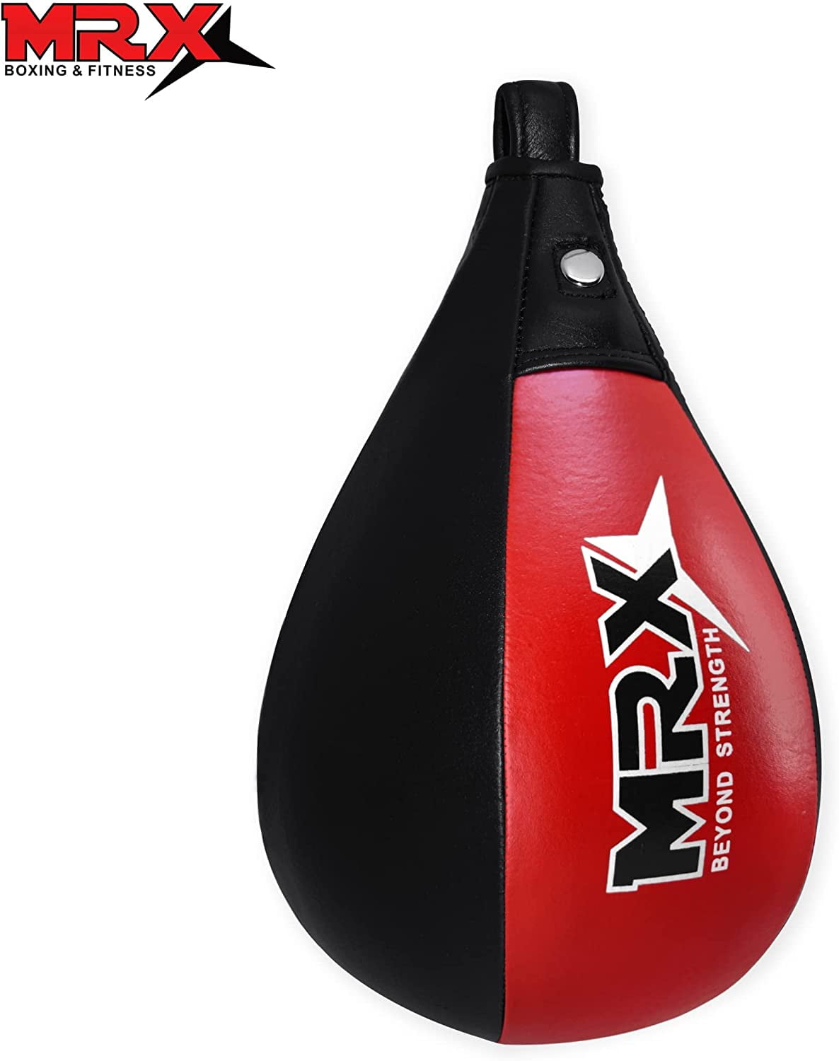 MRX Speed Punching Bags Genuine Leather MMA Training Speed Bag Muay Thai SpeedKills Punching, Dodge Striking Bag for Workout Pro Boxing Bag for Home Gym Kids, Men, Women Black Red