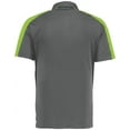 thumbnail image 2 of Augusta Sportswear B09634163 Mens Two-Tone Vital Polo T-Shirt, Graphite & Lime - Small, 2 of 5