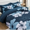 thumbnail image 6 of Btargot 6 Piece Navy Comforter Sets King Adult Floral Bedding Set Botanical Boho Flower Bed-in-a-Bag, 6 of 12