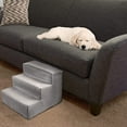thumbnail image 4 of 3-Step Dog Steps for High Bed - Foam Pet Stairs for Small Dogs or Cats - Gray Stripes, 4 of 5
