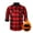 Red, variant on FDGIU Men's 2025 Fall Plaid Shacket - Long Sleeve Button Down Jacket, Comfy Lined Flannel Shirt Coat with Pockets