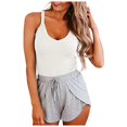 thumbnail image 1 of Blusa sin mangas con cuello en V y chaleco liso a la moda para mujer Pompotops  lopia999151, 1 of 7