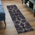 thumbnail image 3 of 2'x6' Rug Runners for Hallways Kitchen, Boho Black Blue Non Slip Entryway Beside Floor Carpet Runner, Modern Abstract Geometric Retro Washable Laundry Room Bedroom Throw Rugs Mat for Family Pet, 3 of 8