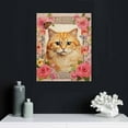 thumbnail image 4 of Nawypu Canvas Wall Art Poster with Funny Shabby French Cat Persian Vintage Pink Roses Floral Painting Poster Farmhouse Home Wall Decor for Bedroom Bathroom, Cat Lover Gifts,, 4 of 4