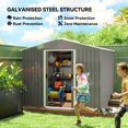 thumbnail image 4 of Outsunny 8'x6' Metal Outdoor Storage Shed w/ Sliding Doors Light Grey, 4 of 10
