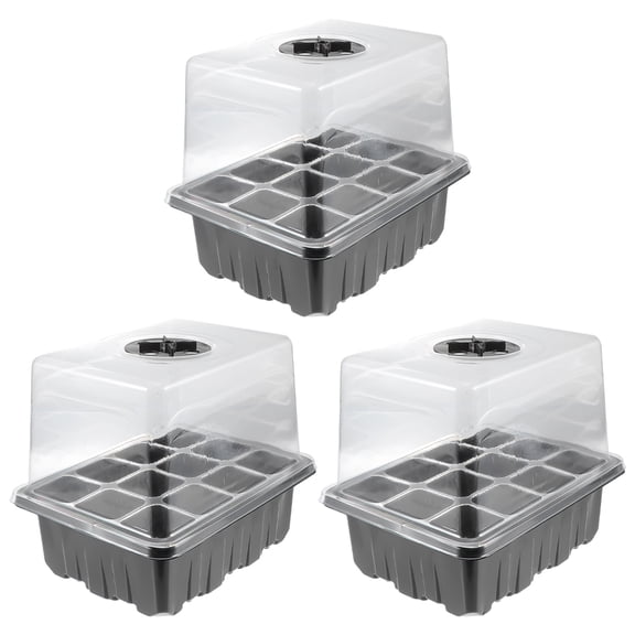 PBPBOX Planter Starter Trays Plastic Gardening Trays Black 3Pcs