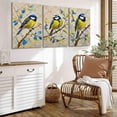 thumbnail image 2 of Cute Canvas Wall Decoration Painting Titmouse Original Black-Capped Titmouse Bird Wall Decoration Animal Art Flower Branch Small Art For Living Room, Entryway, Bar, Office Unframed, 2 of 6