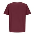 thumbnail image 5 of Mujeres manga corta casual cuello redondo impreso botón suelto túnica camisa blusa tops Pompotops  hkajfhjk470109, 5 of 5