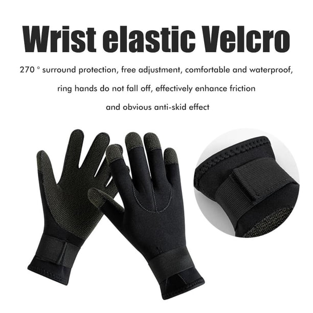 1 par de guantes de buceo de fibra orgánica de 3 mm, resistentes a cortes, resistentes a puñaladas, antiabrasión, antideslizantes, guantes térmicos para buceo, esnórquel y pesca submarina