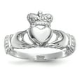 thumbnail image 1 of 14k White Gold Polished Claddagh Ring Size 7, 1 of 4