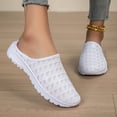 thumbnail image 6 of Women's Mesh Knit Mule Sneakers - Slip-on Backless Walking Shoes, Lightweight Breathable Casual Loafers, Comfortable Sporty Slides for Travel & Daily Wear,White,41, 6 of 10