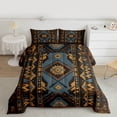 thumbnail image 2 of Homewish Retro Brown Aztec Queen Comforter Set for Adult, Hippie Stripes Abstract Bedding Sets, Southwestern Style Reversible Bedding Comforter Set, Microfiber Bedroom Decor, 3-Piece, 2 of 8