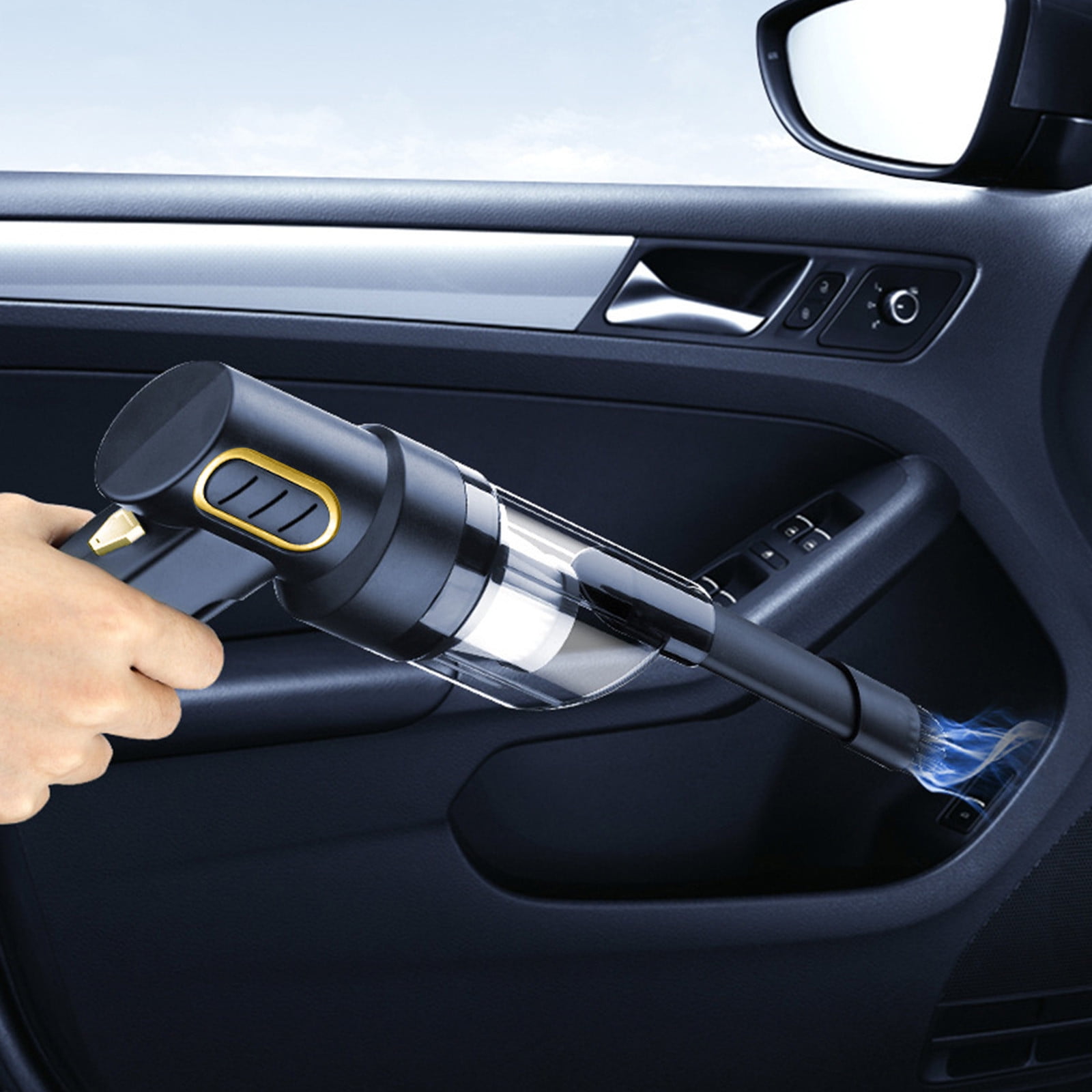 Portable Handheld Car Vacuum Cleaner, Wireless Wet and Dry Vacuum for Car and Home, Rechargeable Dirt Remover for Cleaning Upholstery, Car Interiors, and Household Surfaces