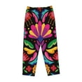 thumbnail image 4 of Xecao Colorful Floral Embroidery Mexican Women's Straight Lounge Pajama Pants: The Epitome of Relaxed Sleepwear, 4 of 9