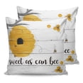 thumbnail image 7 of Outdoor Throw Pillow Cover Spring Yellow Bee Honeycomb on Vintage Wood Plank Waterproof Cushion Covers 2 Pack Farmhouse Pillow Cases Home Decoration for Patio Garden Couch Sofa, 7 of 7