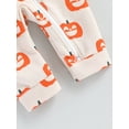 thumbnail image 6 of Infant Baby Girls Boys Rompers Halloween Clothes Pumpkin Print Crew Neck Long Sleeve Jumpsuits Bodysuits, 6 of 7
