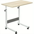 thumbnail image 6 of Height adjustable mobile table 80 × 40 cm -(70-90) cm standing height adjustable laptop desk standing portable side table bed table sofa table (White Maple), 6 of 7