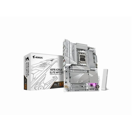 Aorus Ultra Durable X870 AORUS ELITE WIFI7 ICE Gaming Desktop Motherboard, AMD X870 Chipset, Socket AM5, ATX