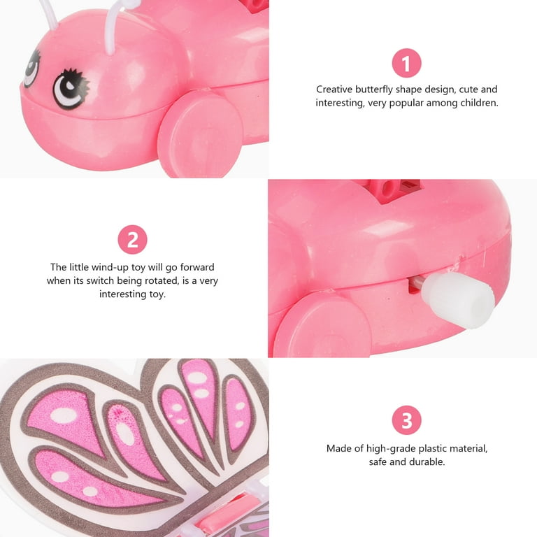 Set of Pink Flamingo Wind up Toy Windup Butterfly Easter Gift