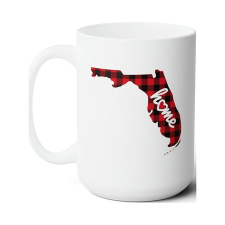

Florida Home State Outline Plaid Ceramic Mug 15oz Fall/Winter Coffee Mug