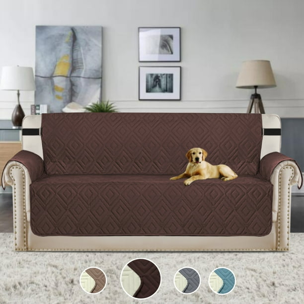 Quilted Quick Drape Reversible Furniture Cover Faux Suede Furniture