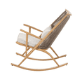 thumbnail image 6 of Tcbosik Rocking Chair Outdoor, Rattan Lounge Chair with Cushion and Metal Frame, Gilder Rocker with Woven Backrest for Balcony, Garden, Lawn, Deck, Maple, 6 of 9