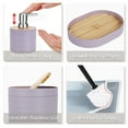 thumbnail image 4 of CERBIOR 6 Pcs Bamboo Bathroom Accessories Sets Irregular Stripe Design Complete Set Bathroom Decor Vanity Countertop Accessory Set, Purple, 4 of 11