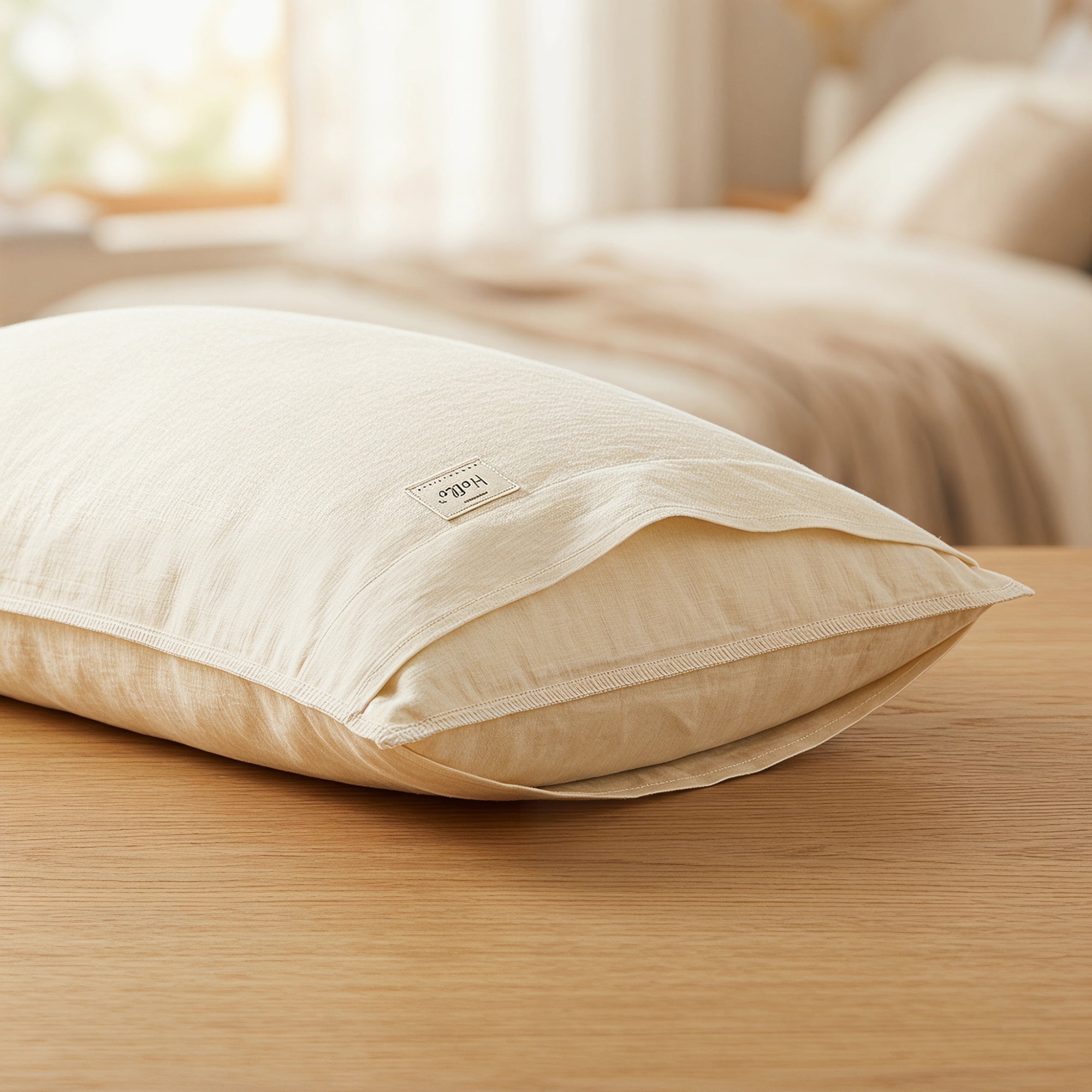 Unique Bargains 2 Pack Cotton Pillowcase Smooth Cooling Pillow Cases Envelope Closure Queen Milk white - orange
