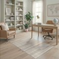 thumbnail image 1 of ODIKA 4'x6' Ivory Beige Contemporary Grid Pattern Washable Area Rug Modern Geometric Abstract Composition with for Bedroom, Reading Nook, Pet Friendly & Non-Shedding, 1 of 5
