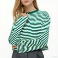 thumbnail image 3 of Horkkom Striped Shirt Women Casual Crewneck Long Sleeve Shirts Loose Comfy Blouses L, 3 of 7