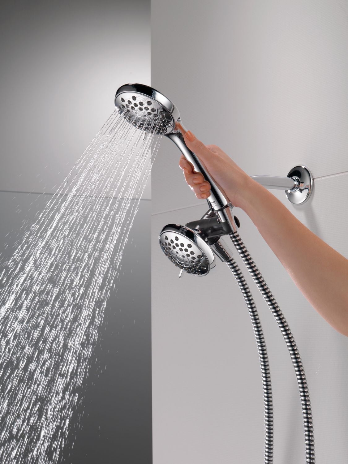 Peerless 3-Setting Shower Combo Pack in Chrome, Touch-Clean® spray