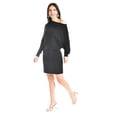 thumbnail image 2 of Vestido escote asimetrico Roman Fashion /Juvenil, 1201 (Negro) negro CH, 2 of 4