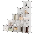 thumbnail image 4 of SONGMICS Armario Modular, Zapatero con 16 Cubos, 31 x 123 x 123 cm, Estante de Plástico PP, Blanco Crema, 4 of 9