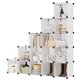 thumbnail image 4 of SONGMICS Armario Modular, Zapatero con 16 Cubos, 31 x 123 x 123 cm, Estante de Plástico PP, Blanco Crema, 4 of 9