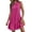 Hot Pink, variant on Womens Summer Dresses Tie Back Crew Neck Sleeveless Tank Mini Dress Ruffle Hem Flowy Beach Sundresses, L
