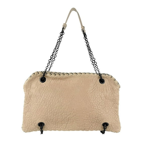 Pre-Owned BOTTEGA VENETA Shoulder bag Leather Vinyl Beige Women's z4691 (Good)